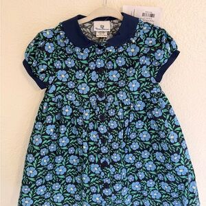 Florence Eiseman Floral Blue and Green Kids Dress NWT